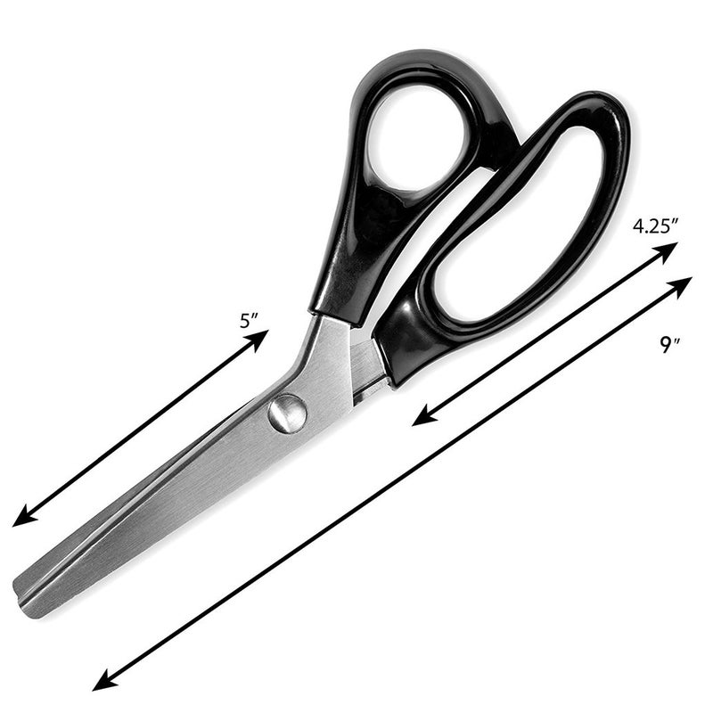 BlueSnail Stainless Steel Pinking Shears Comfort Grip Handled Professional Fabric Crafts Dressmaking Zig Zag Cut Scissors Sewing Scissors(9", Serrated, Black) - Image 3